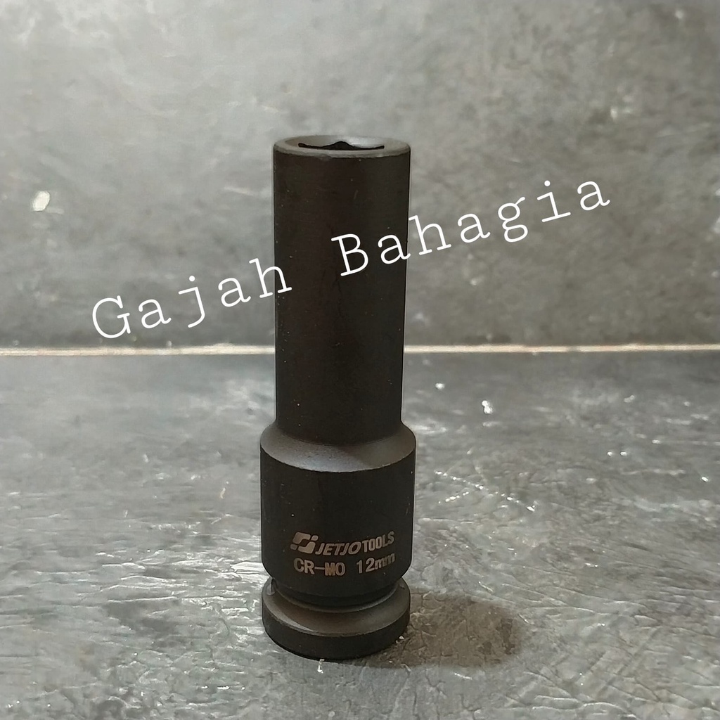 Mata sok impact panjang 1/2" DR 12mm Socket Kunci shock 12 MM Long