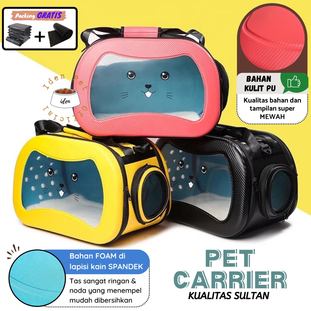 Pet Carrier Kandang Kargo Kucing Travel Bag Anjing Cat Dog Cargo Selempang Bisa Lipat