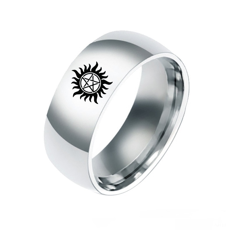 Cincin Desain Matahari Bahan Titanium Steel Untuk Pria