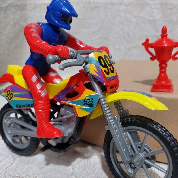 mainan sepeda motor cross balap sepeda trail - moto cross + orang B