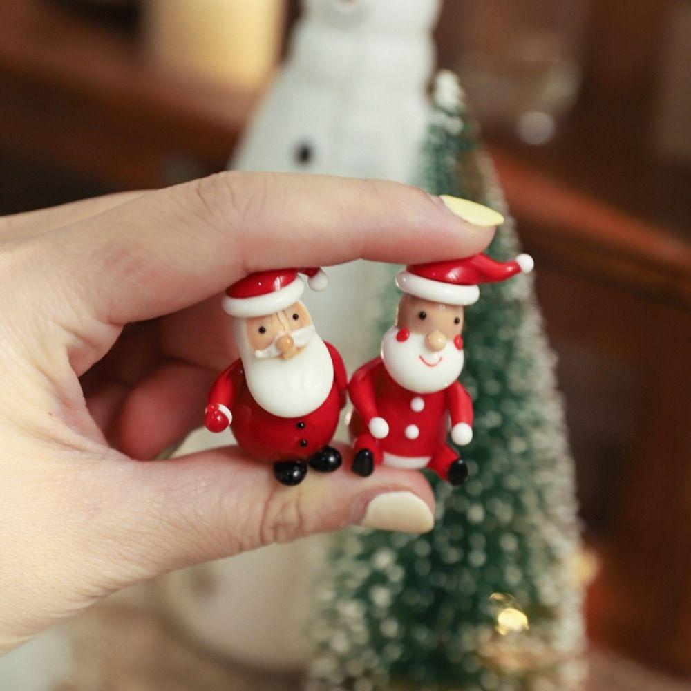 Perhiasan Kaca Agustina Lucu Glass Serbaguna Layout Adegan Karakter Dongeng Santa Claus Snowman Hari Natal Dekorasi Mobil Rumah
