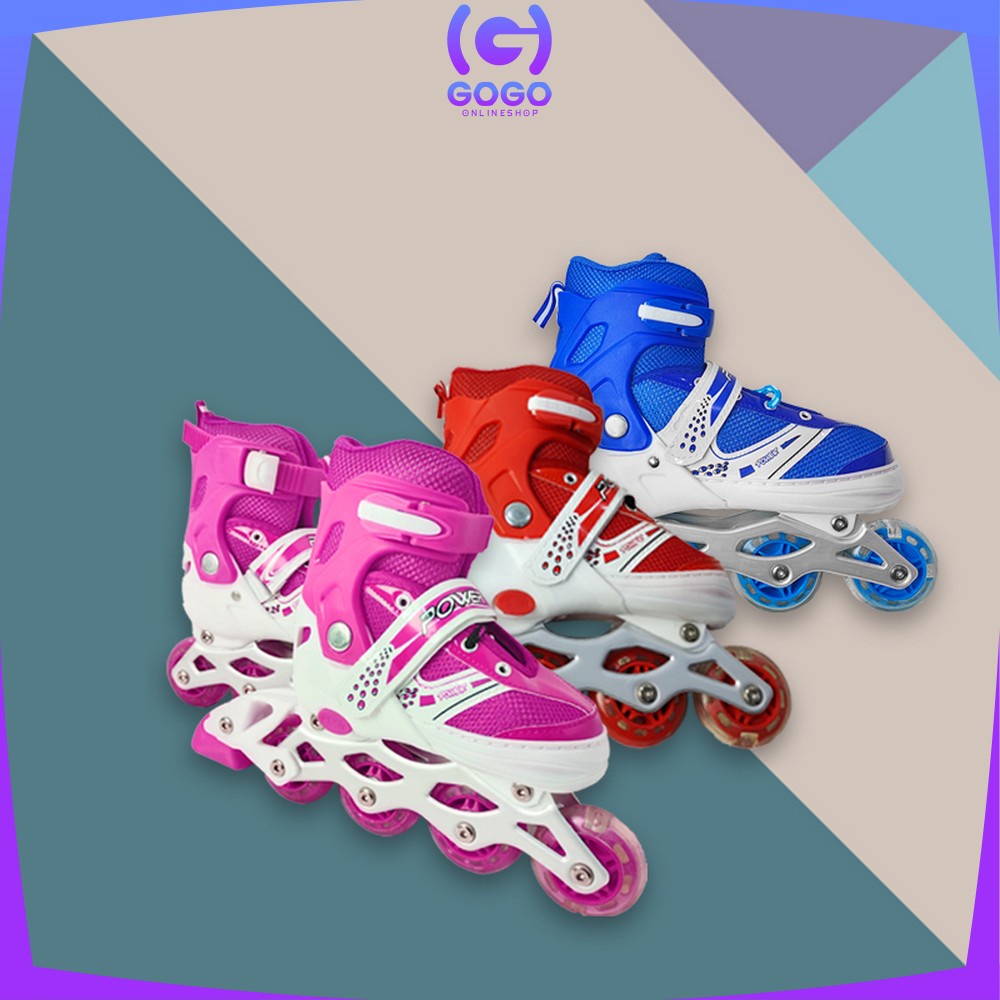 GOGO-O2 Sepatu Roda Anak Inline Skate / Power Roller Skate / Sepatu Roda Bajaj Anak Laki dan Perempuan