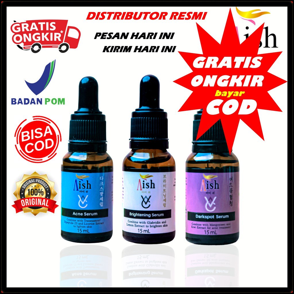 [BPOM] AISH SERUM KOREA ORIGINAL BPOM | SERUM | AISH SERUM | AISH ACNE | AISH DARKSPOT | AISH BRIGHTENING