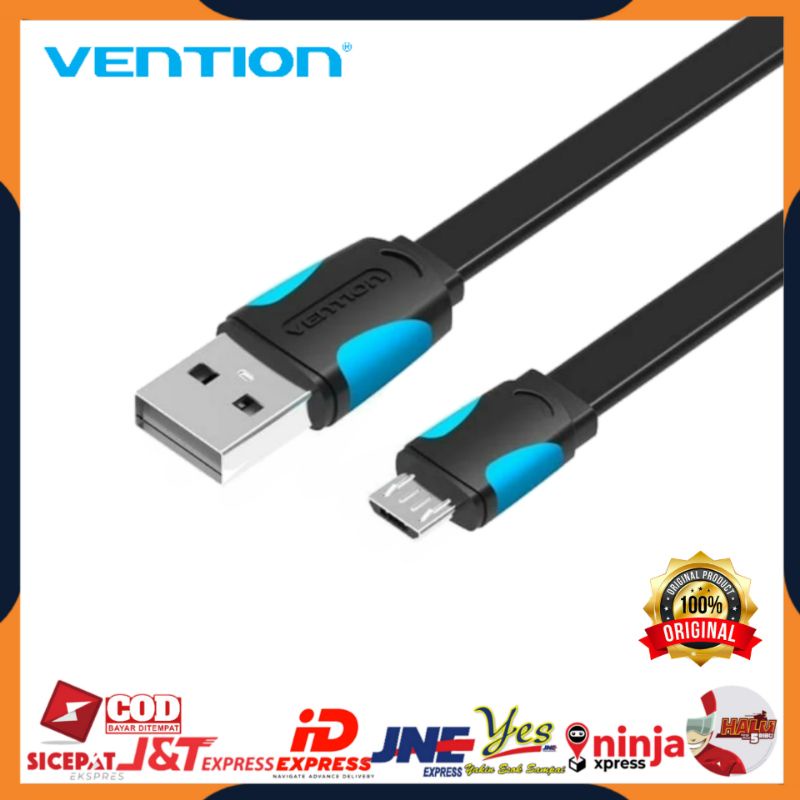 [COD] KABEL DATA VENTION A08 MICRO USB FLAT SYNC &amp; CHARGE 0.25M / KABEL DATA MIKRO USB FLAT 0.25 METER ORIGINAL