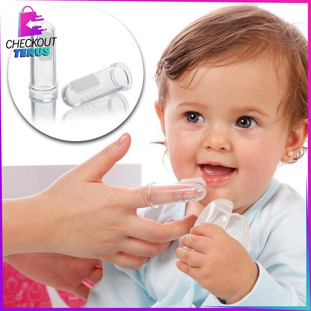 CT C41 Sikat Gigi Jari Bayi Bahan Silikon Lembut Finger Toothbrush Pack OPP Newborn Pembersih Gigi Baby