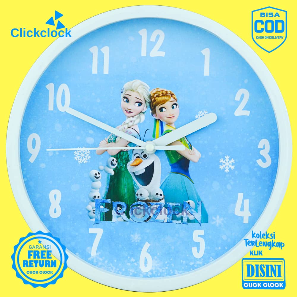 Jam Dinding Analog Karakter Anak Baby Olaf Frozen NN1515 Besar Dekorasi Rumah Unik