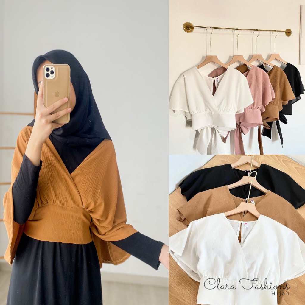 Cardigan Crop Top Crinkle Air Flow Korean Style Outer Atasan Wanita Korea Stile Model Terbaru LD 122