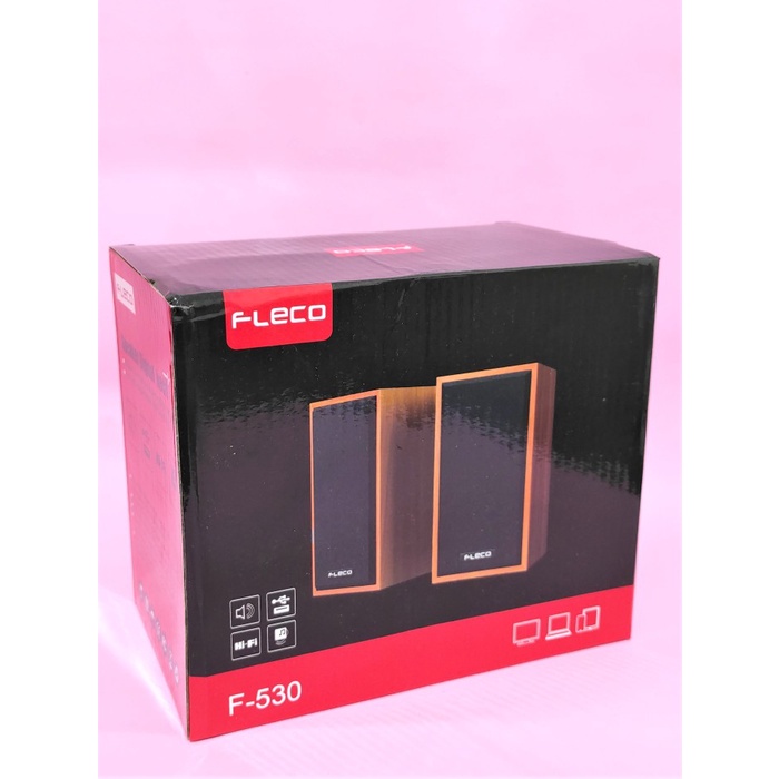Speaker Digital Pc Komputer Handphone Kayu Fleco F-530