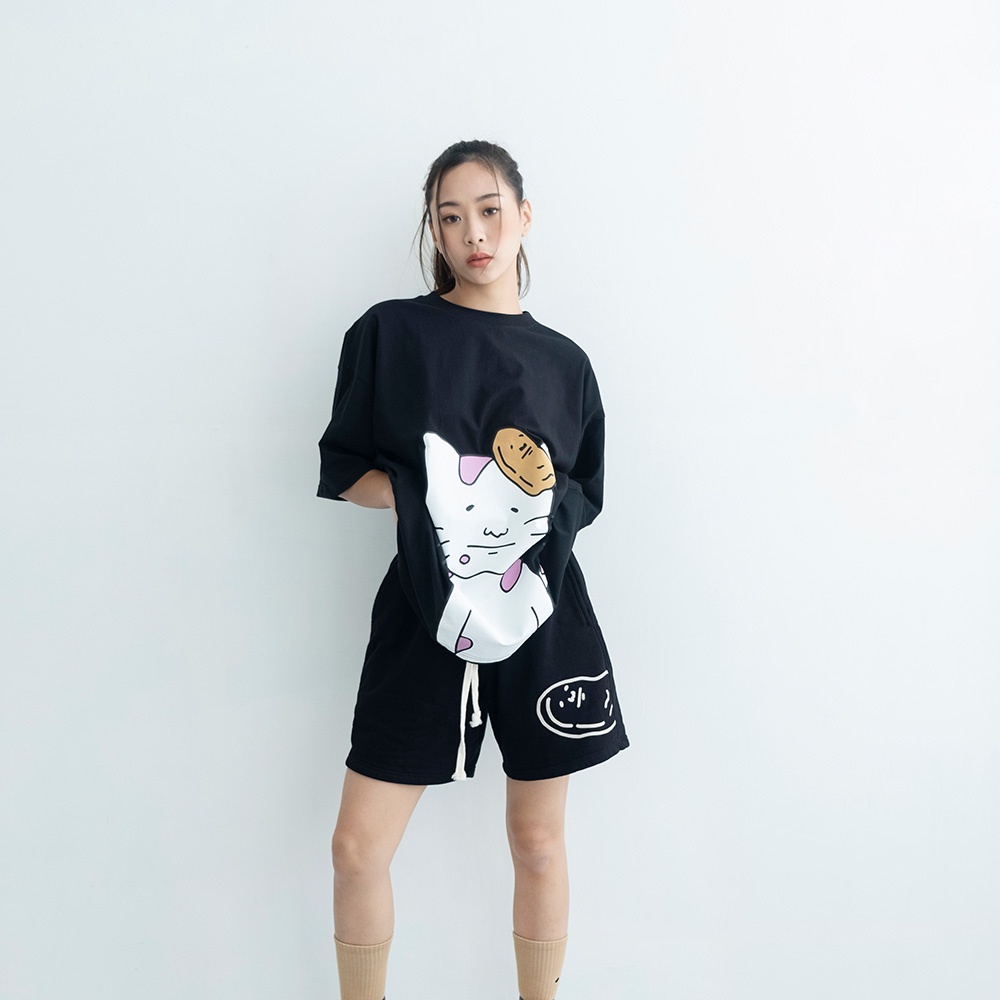 PEANUT STAIN - Poop Black Oversized Tshirt