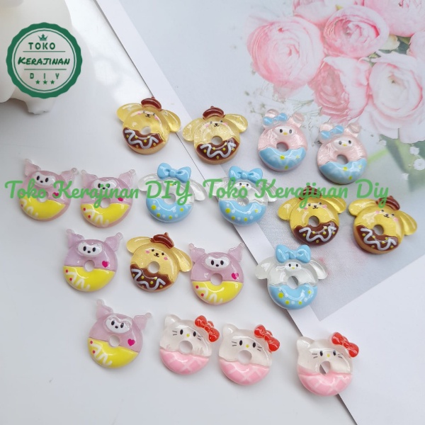 ( 5 Pcs ) Clay Resin Tempel Model Donat Pastel