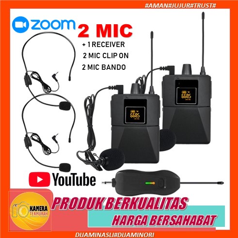 Mic Wireless Lavalier mikrofon and uhf headset microphone wireless mic karaoke suara jernih tour Sen