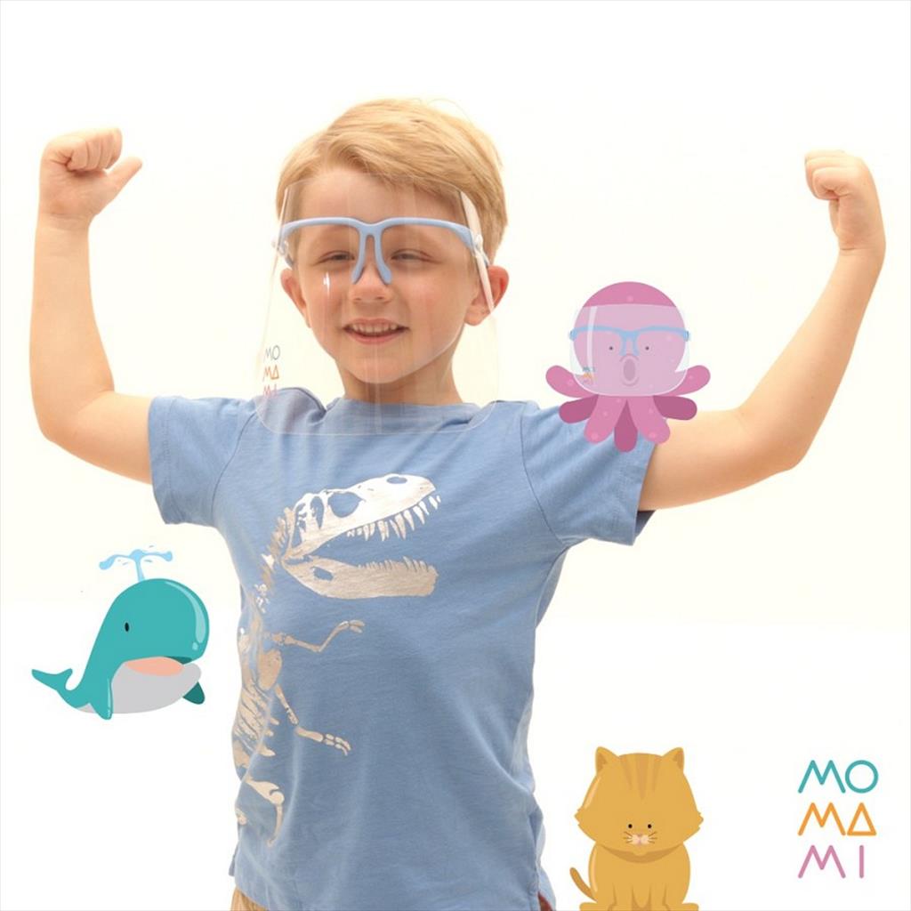 MoMaMi Comfi Face Glasses Shield Sticker FaceShield Blue