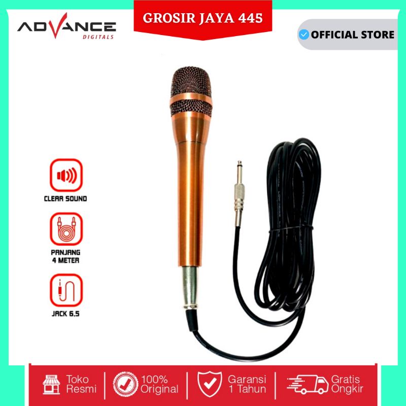 Advance MIC 888 Single Profesional Dynamic Microphone Mik Kabel Microphone Premium