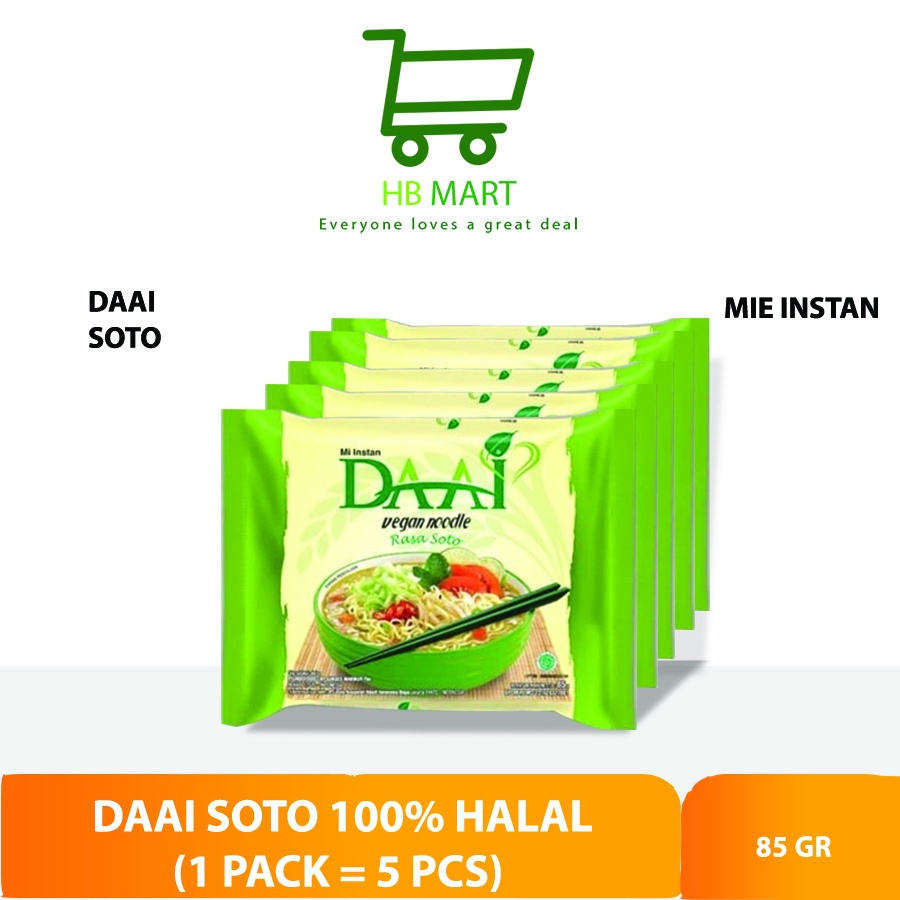 

DAAI Mie Instan Vegan halal - soto 5 bungkus