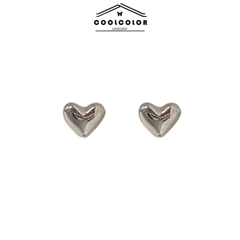 COD❤️Fashion Anting Mini Kecil Sederhana Perhiasan Telinga Logam Berbentuk Hati Manis Sederhana Wanita- cl