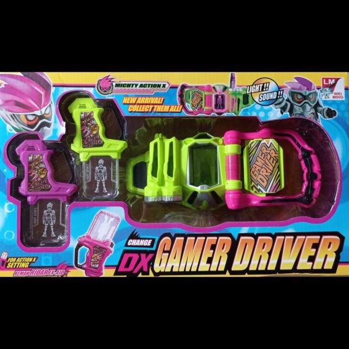Mainan anak sabuk kamen rider dx gamer driver ex aid stock ada