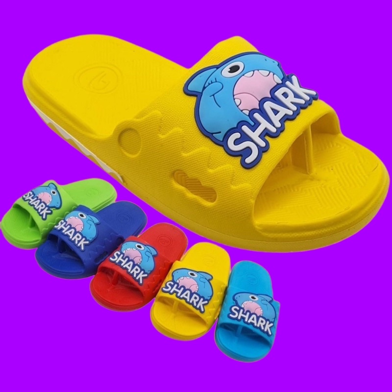 Sendal Slop Anak Laki Laki Sandal Selop Japit Anak Shark Karakter Hiu Lucu Dulux 306 D Murah