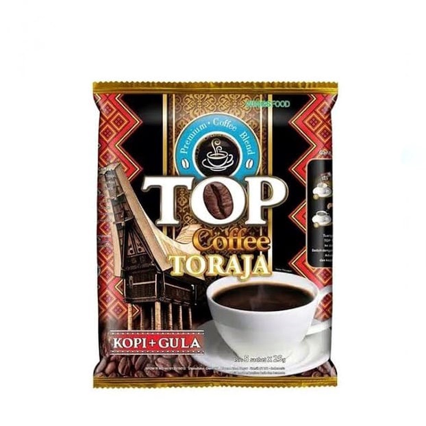 

TOP COFFEE MINUMAN KOPI BUBUK INSTAN KOPI TORAJA 1 RENCENG ISI 10 SACHET