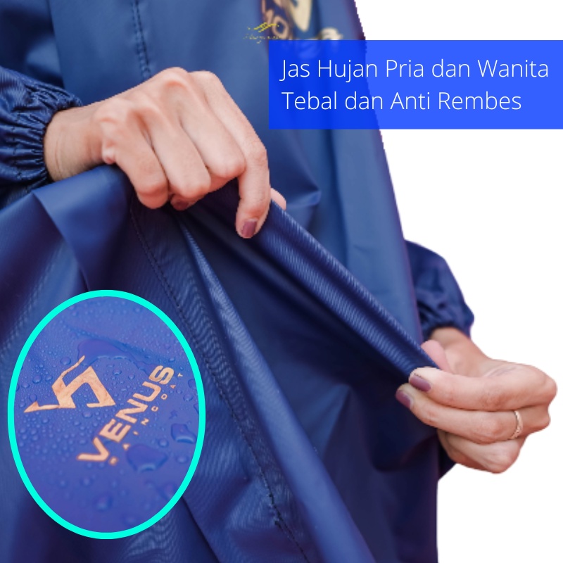 Jas Hujan Mantel Pria dan Wanita Tebal Anti Rembes Bahan PVC 0,25