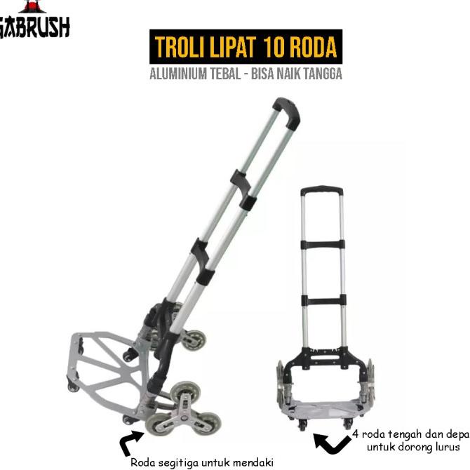 Troli Barang Lipat 10 Roda Aluminium Naik Tangga Storyentya