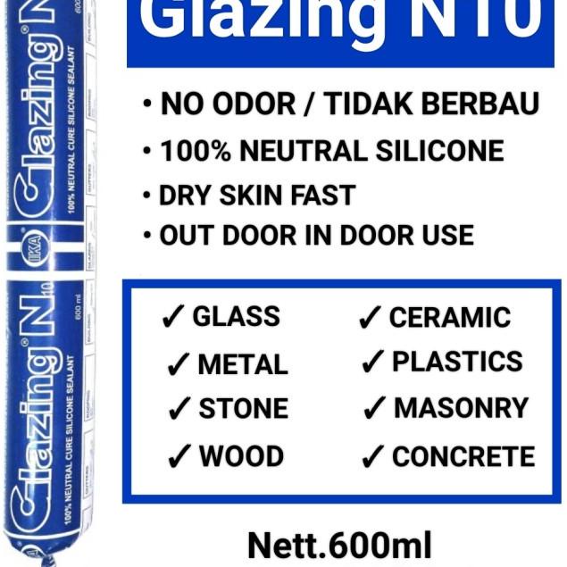 

SILICONE SEALANT SOSIS GLAZING N10 IKA - 600ml NEUTRAL 100% - Putih