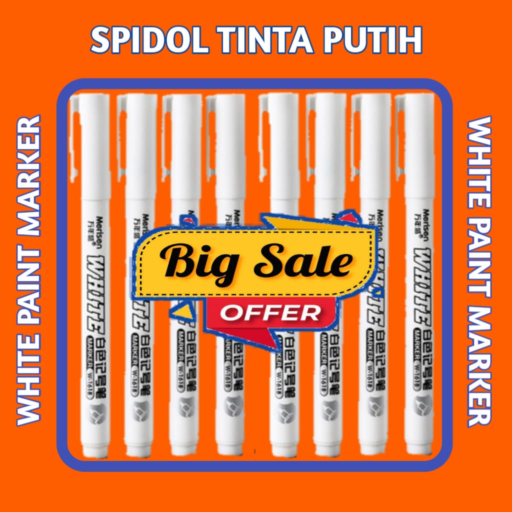 Spidol Putih/Spidol Putih Permanen Tahan Air/Spidol Putih Waterproof/Spidol Putih Ban/Spidol Putih Ban Motor/Spidol Putih Permanen