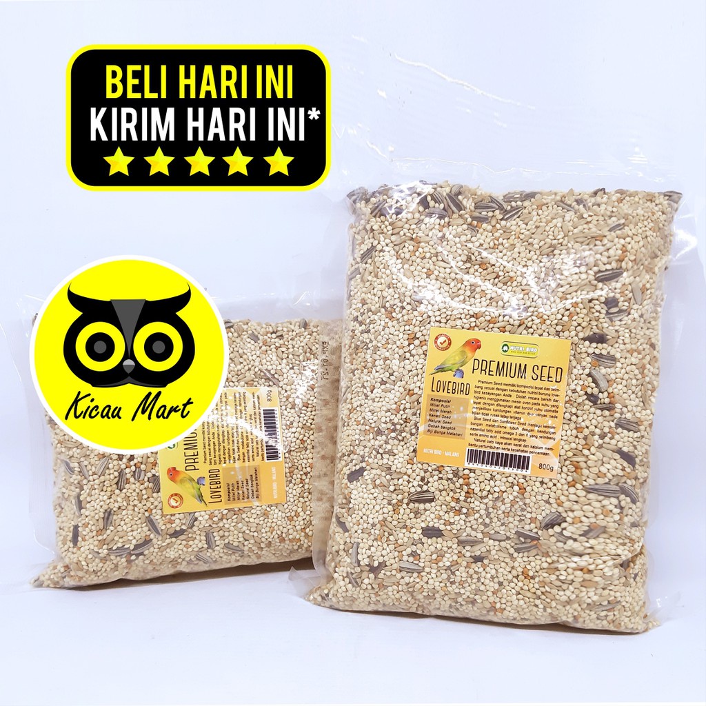 PAKAN MAKANAN LOMBA KONTES TERNAK BURUNG LOVEBIRD PREMIUM SEED NUTRIBIRD BIJI MILLET MILET PPSLBFY