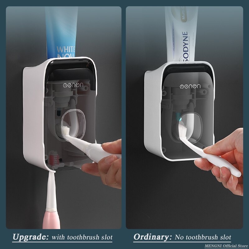 Mengni Dispenser Odol + 2 Tempat Sikat Gigi / Toothpaste Dispenser and Toothbrush Holder