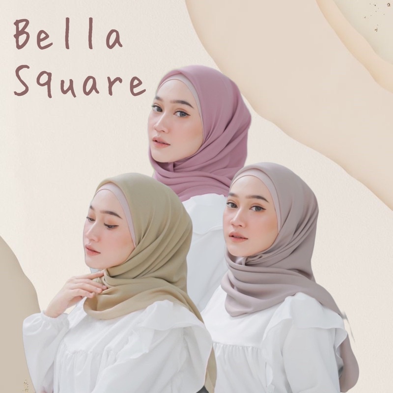 BELLA SQUARE / HIJAB POLYCOTTON JAHIT TEPI