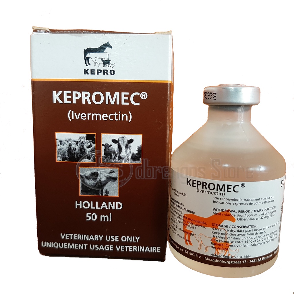 KEPROMEC INJEKSI 50 ml - obat cacing, gudig, scabies, gurem hewan