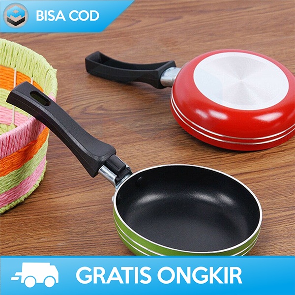 FRY PAN ANTI LENGKLET TEFLON MINI NON STICK PAN 12CM BAHAN ALUMINIUM