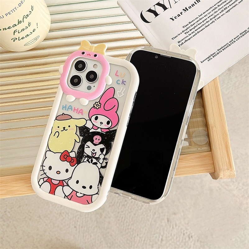 Soft Case Pelindung Lensa Motif Kartun Monster Untuk iPhone 14 13 12 11 Pro Max X Xr Xs Max 7 8 6 6s Plus SE 2020
