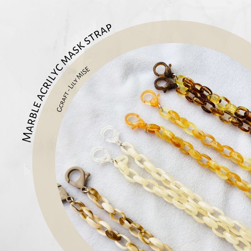 marble acrylic mask strap - tali masker akrilik - kalung masker rantai akrilik - akrilik marble - ra