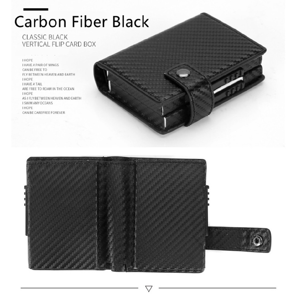 Dompet Kartu RFID Model Lipat - Bisa Masuk Uang Kertas - Ada Single Slot dan Dual Slot Pop Up Card Holder