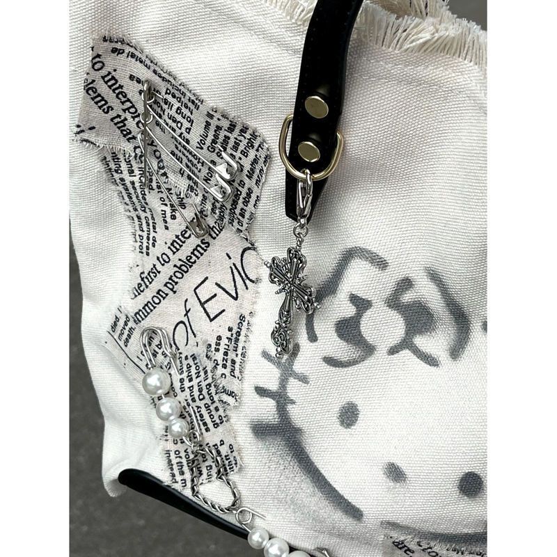 Sera original new kitty cat y2k hot girl embroidery canvas shoulder bag tote bag casual niche cute messenger bag