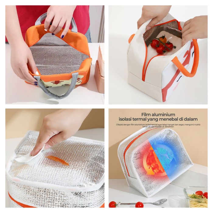 Tas Bekal Makanan Anak Cooler Bag Tahan Panas Animal Lunch Bag TBL03