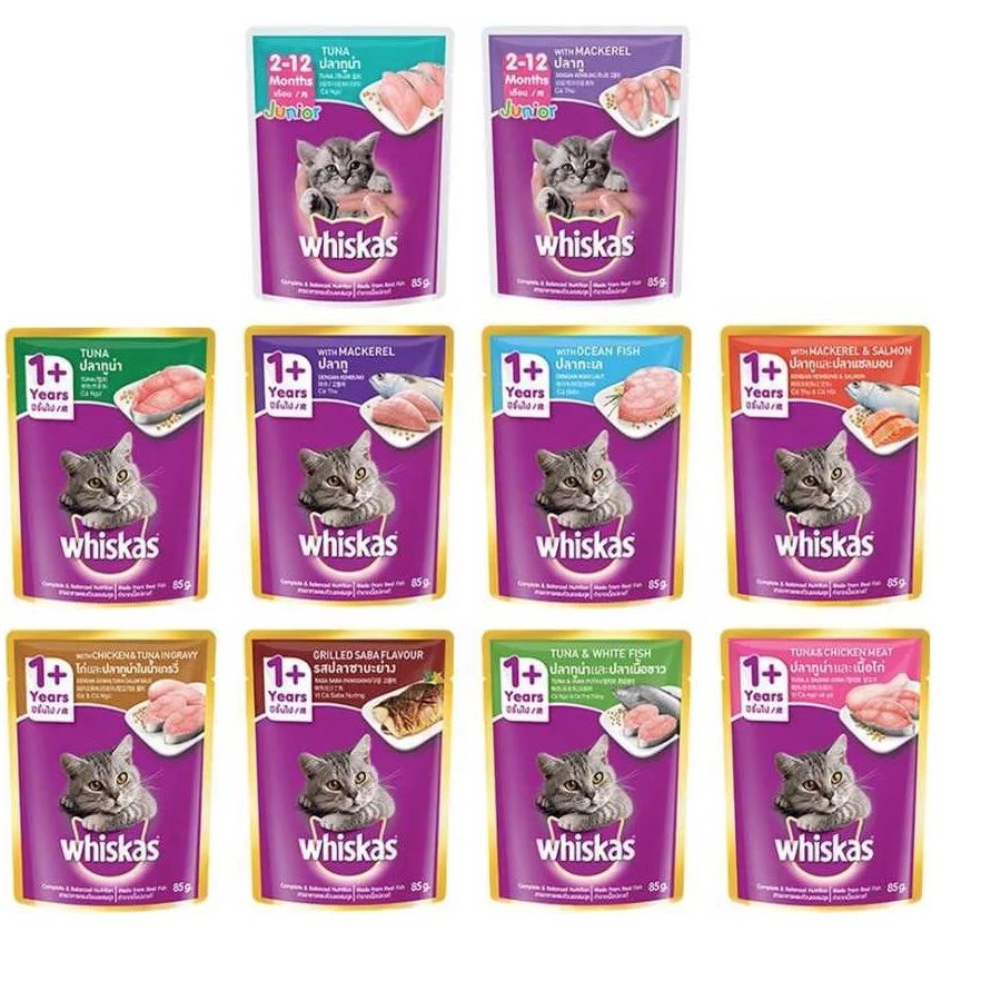 WHISKAS POUCH WETFOOD 80GR/ MAKANAN BASAH KUCING