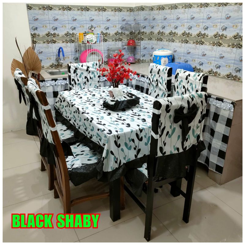 Set taplak meja makan dan sarung kursi 6