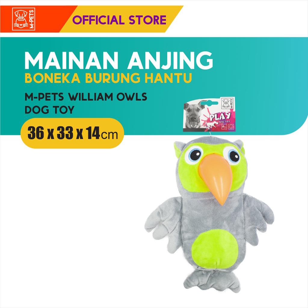 M-Pets William Owls Dog Toy / Mainan Anjing Boneka Burung Hantu Bunyi