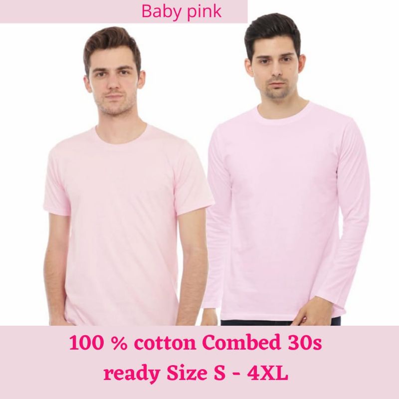 Baju Kaos Polos Oblong t-shirt Pria Lengan Panjang Pendek Cotton Combed 30s Oversize Jumbo Big size 