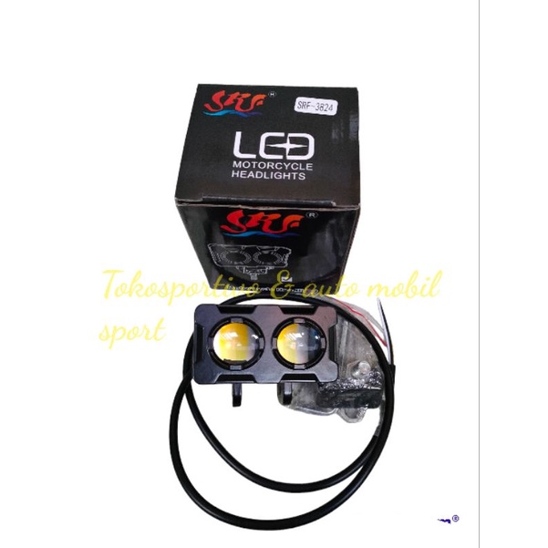 LAMPU LED SOROT TEMBAK LASER 2MATA LED 2WARNA MINI PROJIE MOBIL MOTOR LED