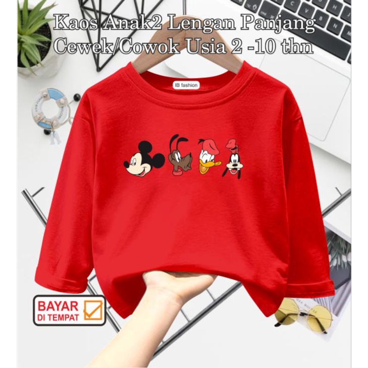 ((IB))KAOS ANAK UNISEX PANJANG/KEPALA CARTOON DIGITAL SABLON