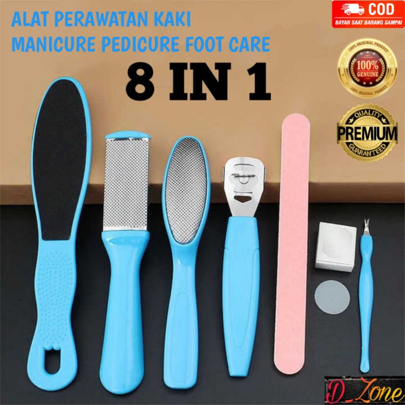 Alat Perawatan Kaki Manicure Pedicure Foot Care 8 In 1 Penghalus Kaki Penghilang Kapalan