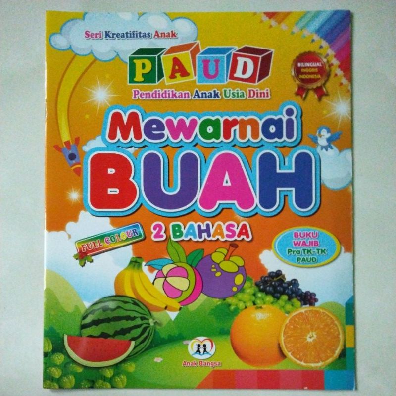 buku TK - mewarnai buah-buahan
