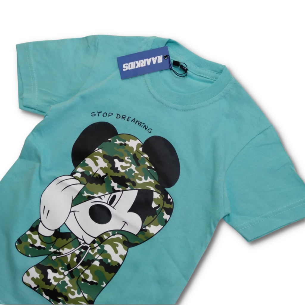 Raarkids baju kaos distro anak laki laki 1 tahun atasan cewek 2 8 tahun motif mickey mouse tshirt lengan pendek premium