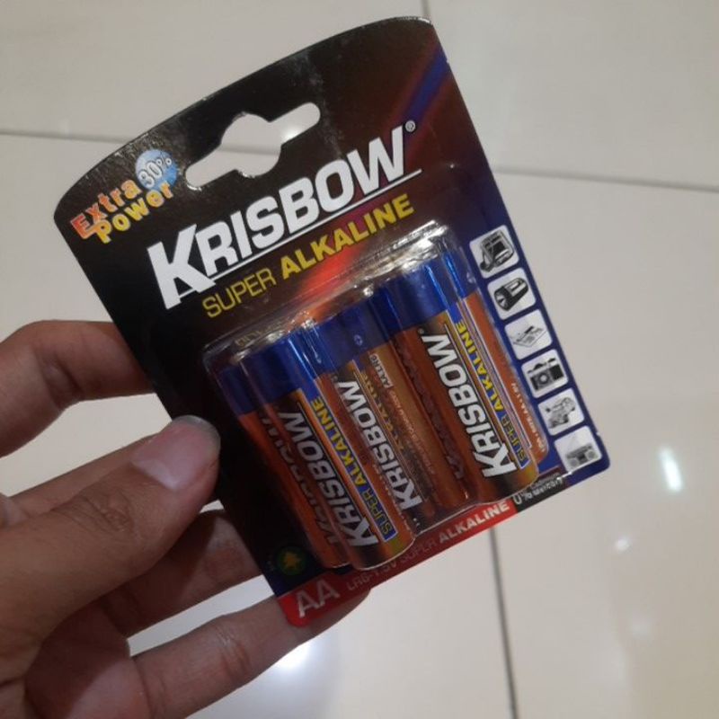 Baterai AA isi 6 pcs Krisbow Super Alkaline - Baterai alkaline AA isi 6 Krisbow