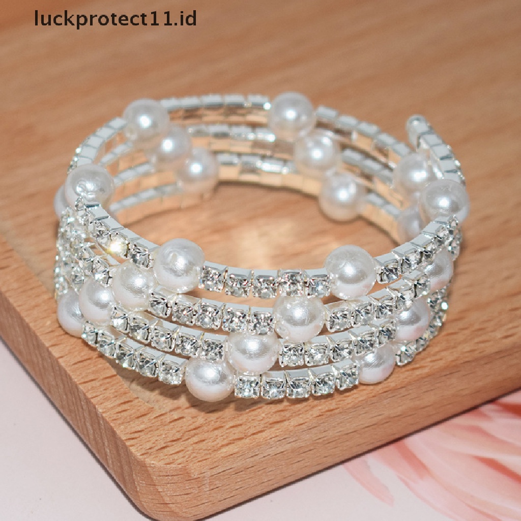 Gelang Multilayer Hias Mutiara Imitasi Untuk Wanita