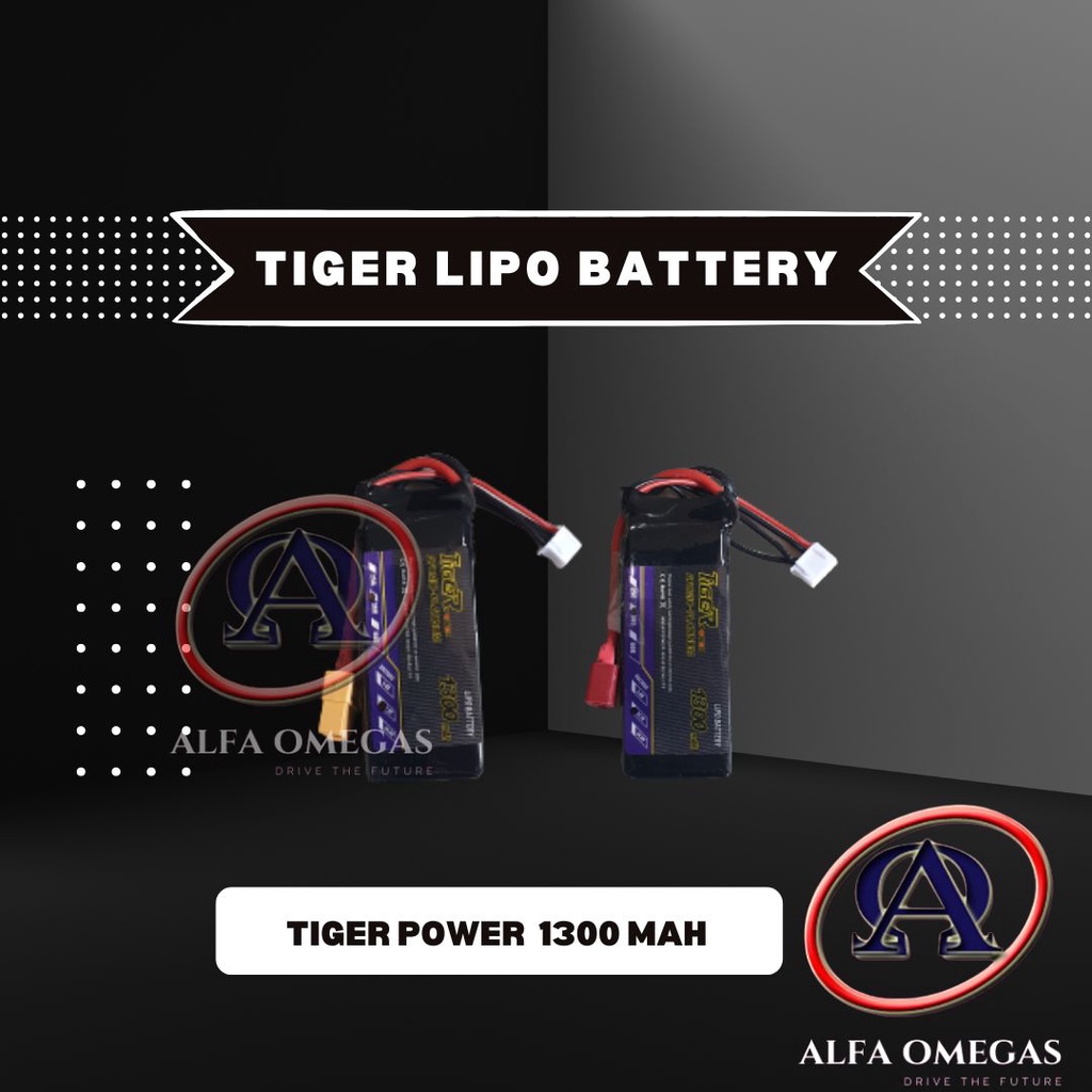 Tiger Baterai Battery LiPo 1300mah 3S 11.1V 35C Lipo Power Battery