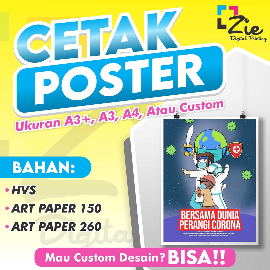 

Print/Cetak Poster A3+, A4 | HVS, Art Paper (150 - 260) | 1 Sisi
