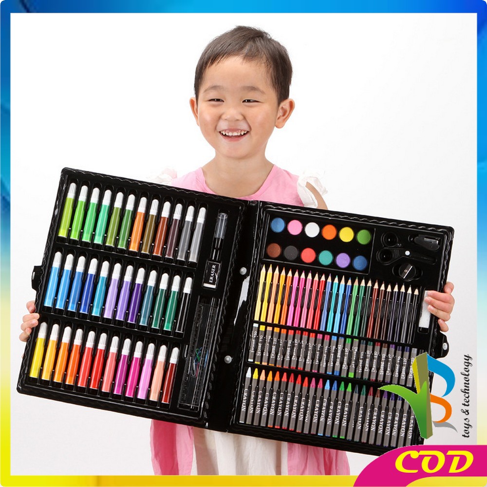 RB-A28 Crayon Set Pensil Warna Isi 150PCS / Alat Tulis Colouring Book / Peralatan Gambar Lukis Mewarnai Anak